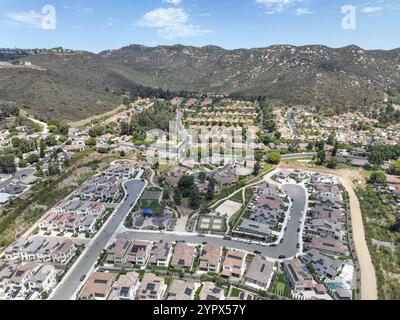 Aerial view of middle class community big houses, Escondido, South California, USA, North America Stock Photo