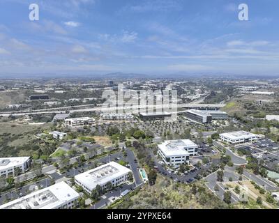 Aerial view of business park with mixed use facility service building and offices in South San Diego, California, USA, North America Stock Photo