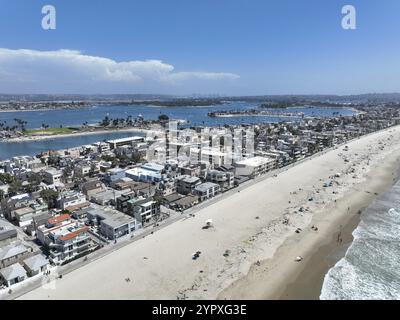 Aerial view of Mission Bay and beach in San Diego, California. USA. Famous tourist destination Stock Photo