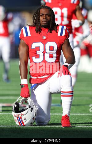 Foxborough, MA, USA. 1st Dec, 2024. MA, USA; New England Patriots running back Rhamondre Stevenson (38) prior to the NFL game between Indianapolis Colts and New England Patriots in Foxborough, MA. Anthony Nesmith/CSM/Alamy Live News Stock Photo