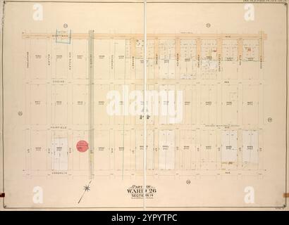 Brooklyn, Vol. 4, Double Page Plate No. 26; Part of Ward 26; Sections 14;  1905 by E.B. Hyde & Co. Stock Photo