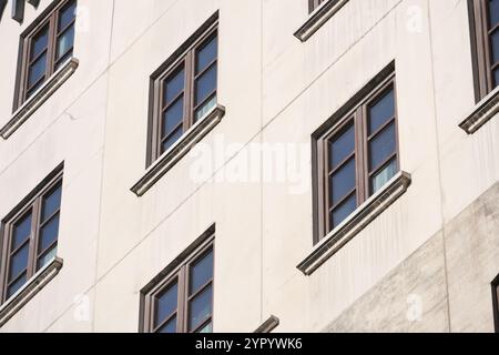 An Architectural Detail Featuring Windows on a Modern Contemporary Building Stock Photo