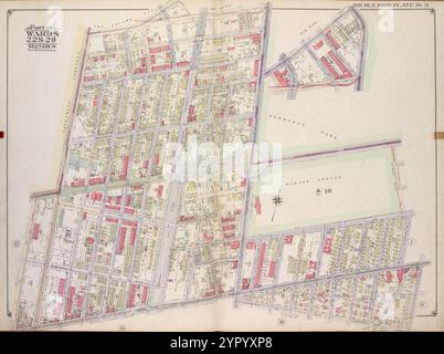 Brooklyn, Vol. 2, Double Page Plate No. 11; Part of Wards 22 & 29, Section 16; [Map bounded by Terace PL., Prospect Park South West, Coney Island Ave., Parkside Ave., Parade PL., E. 17th St.; Including E. 18th St., Albemarle Road, Church Ave.,  West Ave., Gravesend Ave.]; Sub Plan; [Map bounded by 11th Ave., Prospect Park South West; Including Terrace PL., 17th St.] 1916 by E.B. Hyde & Co. Stock Photo