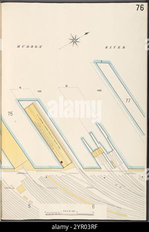 Manhattan, V. 6, Plate No. 76 [Map bounded by Hudson River] 1907 Stock Photo