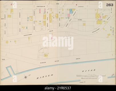 Manhattan, V. 11, Double Page Plate No. 263 [Map bounded by Amsterdam Ave., Harlem River, W. 162nd St.] 1893 Stock Photo