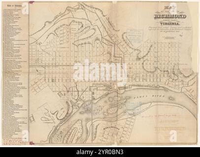 Map of the city of Richmond, Henrico County, Virginia  1856 by Ellyson, Moses Stock Photo