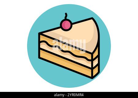 Dessert icon. colored outline icon style. icon related to meal. food elements vector illustration Stock Vector