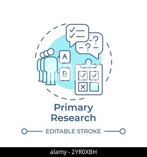 Primary research soft blue concept icon Stock Vector