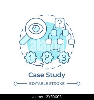 Case study soft blue concept icon Stock Vector