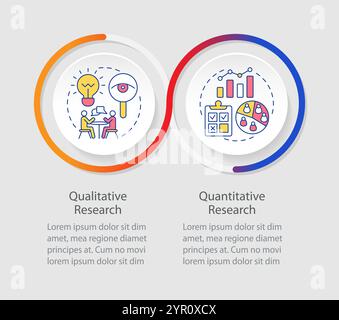 Market research data types infographics circles sequence Stock Vector