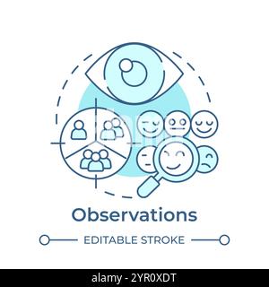 Observations soft blue concept icon Stock Vector