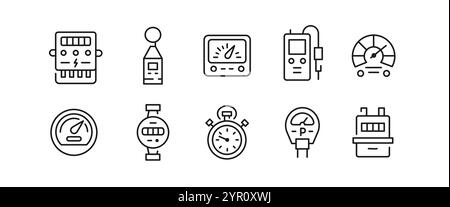 Meter Icons Set Stock Vector