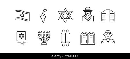 Israel icons Set Stock Vector