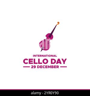 International Cello Day on December 29, Vector graphic of international Cello day . flat design. Line art design. flyer design. flat illustration. Stock Vector