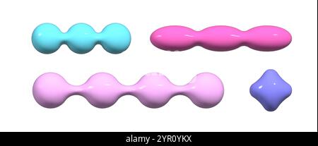 3d abstract shapes collection Stock Vector