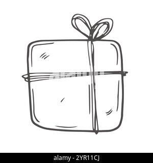 hand drawn doodle card and fift illustration symbol for Gift card, loyalty program, earn points, redeem present box, more discount, perks concept cart Stock Vector