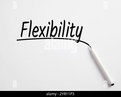 Flexibility symbol. Concept word Flexibility on beautiful blue sky in ...