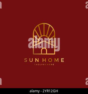 Sun Home Logo Vector. Sunshine Icon Design Stock Vector