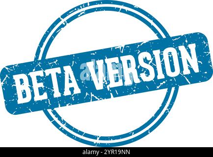 beta version round stamp isolated on transparent background. beta version stamp Stock Vector