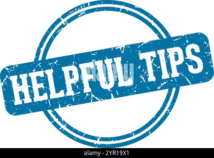 helpful tips round stamp isolated on transparent background. helpful tips stamp Stock Vector