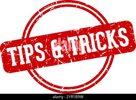 tips & tricks round stamp isolated on transparent background. tips & tricks stamp Stock Vector