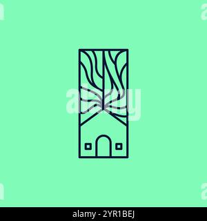 Natural Home Logo. Green House logo vector template Stock Vector