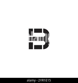Letter B and Brick logo or icon design Stock Vector