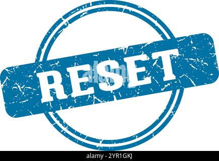 reset round stamp isolated on transparent background. reset stamp Stock Vector