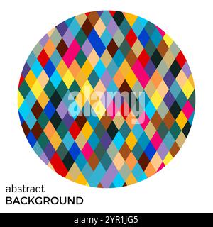 Colorful circle of rhombuses isolated on white background. Abstract vector background. Stock Vector
