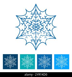 Snowflake. New Year icon. Vector illustration Stock Vector