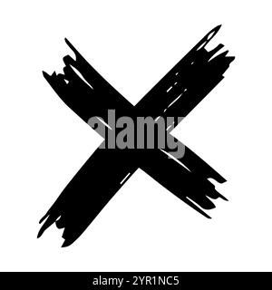 Hand drawn cross symbol. Black sketch cross symbol on white background. Vector illustration Stock Vector