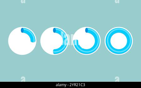 Loading bar round isolated. Arc segments show loading of files or sites or the system Stock Vector