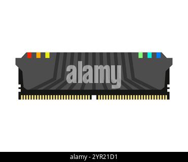 RAM memory card. Random access memory isolated. Computer component DDR Stock Vector