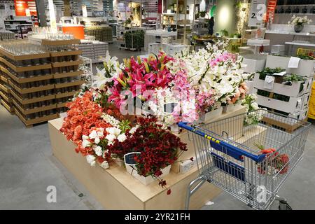 Artificial flowers in a shop Stock Photo