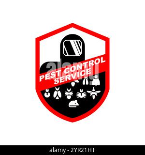 Pest Control Service  sign logo. Trapping rodents and pests beetles symbol Stock Vector
