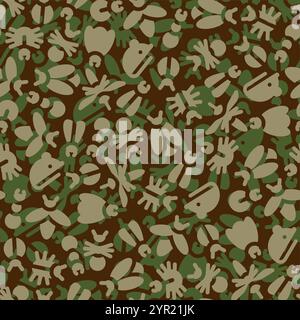 Pest Military pattern seamless. Beetle, fly Army background. Soldier and hunter Insects texture Stock Vector