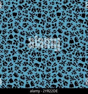 Pest set pattern seamless. Beetle, fly background. Insects texture Stock Vector
