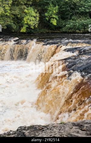 Aysgarth Falls on River Ure in Wensleydale in Yorkshire Dales National Park. Aysgarth, noth Yorkshire, England, UK, Britain Stock Photo