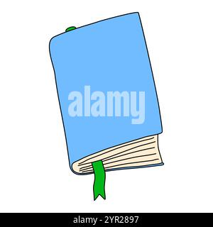 Book with a bookmark, back to school concept, doodle style vector illustration Stock Vector