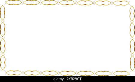 Abstract golden frame with wavy curve shape simple design and decorative border for any kind of template Stock Vector