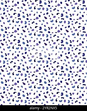 Blue and violet Random Dots vector seamless pattern Background, Creative Design Templates Stock Vector