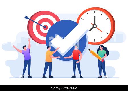 Business team celebrate the success of finished project or achieved goals, people work together in collaboration, Unity, and support between colleague Stock Vector