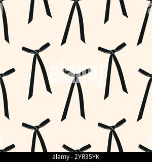Seamless pattern with bow knots, gift ribbons. Stock Vector
