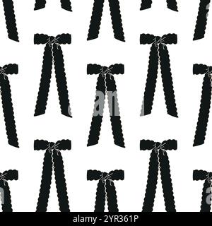 Seamless pattern with bow knots, gift ribbons. Stock Vector