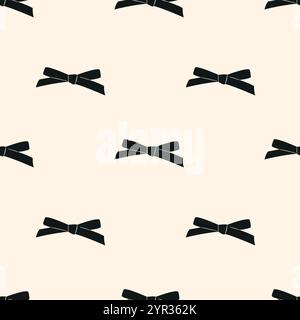 Seamless pattern with bow knots, gift ribbons. Stock Vector