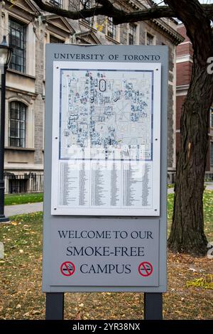 University of Toronto information map sign in downtown Toronto, Ontario, Canada Stock Photo