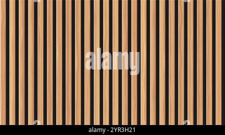 Wooden slats on a dark background create a stunning visual effect, ideal for contemporary design projects Stock Vector