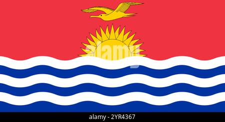 Kiribati flag in official colors, dimensions and aspect ratio. Vector flag symbolizing national pride, identity, heritage, patriotism and authority Stock Vector