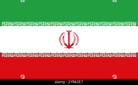 Iran flag in official colors, dimensions and aspect ratio. Vector flag symbolizing national pride, identity, heritage, patriotism and authority Stock Vector