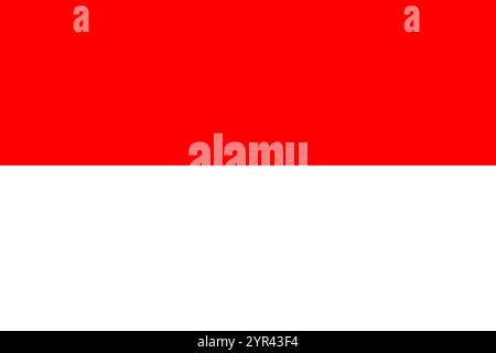 Indonesia flag in official colors, dimensions and aspect ratio. Vector flag symbolizing national pride, identity, heritage, patriotism and authority Stock Vector